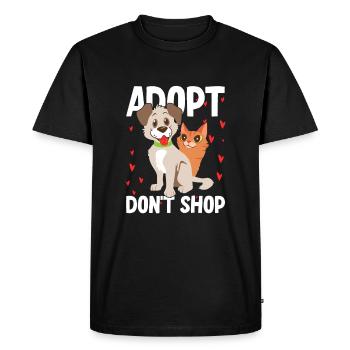 Adopt Don't Shop - Männer Premium Bio T-Shirt - Schwarz - Vorne - Nico (187cm)