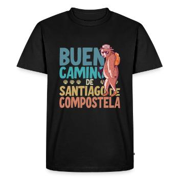Buen Camino de Santiago de Compostela - T-shirt Premium bio Homme - noir - Devant - Nico (187cm)