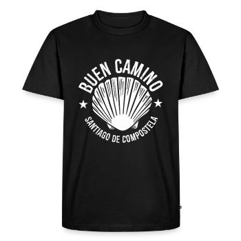Buen Camino de Santiago de Compostela - T-shirt Premium bio Homme - noir - Devant - Nico (187cm)