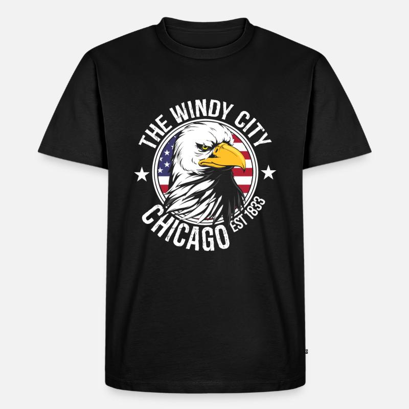 Chicago - Männer Premium Bio T-Shirt - Schwarz
