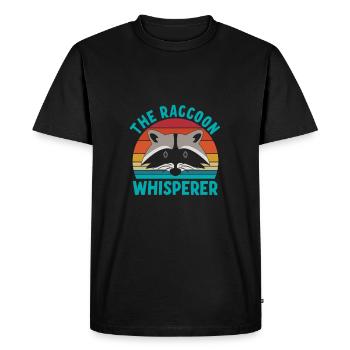 Le chuchoteur de raton laveur - T-shirt Premium bio Homme - noir - Devant - Nico (187cm)