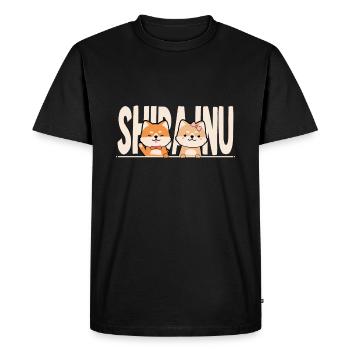 Shiba Inu Rétro - T-shirt Premium bio Homme - noir - Devant - Nico (187cm)