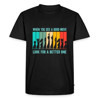 Chess Search for a better move - Men's Premium Organic T-Shirt - black - Front - Nico (187cm)