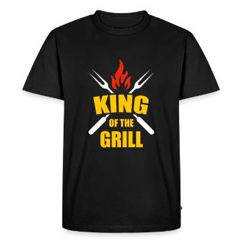Roi du Grill - T-shirt Premium bio Homme - noir - Devant - Nico (187cm)