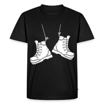 Chaussures de randonnée Randonnée Camping Aventure Trekking - T-shirt Premium bio Homme - noir - Devant - Nico (187cm)