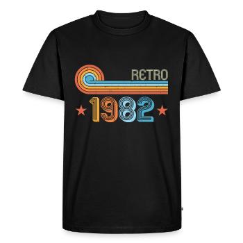 Rétro 1982 - T-shirt Premium bio Homme - noir - Devant - Nico (187cm)