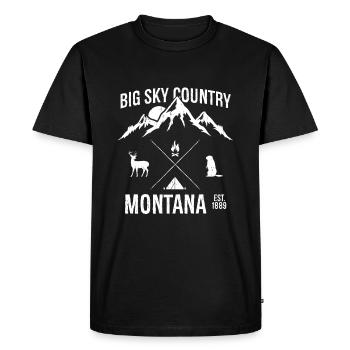Montana - Men's Premium Organic T-Shirt - black - Front - Nico (187cm)