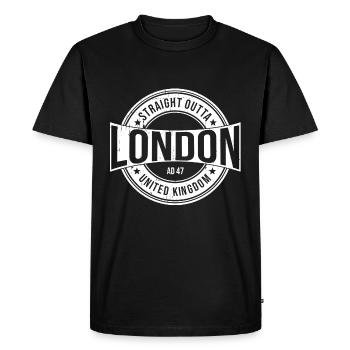 Londres - T-shirt Premium bio Homme - noir - Devant - Nico (187cm)