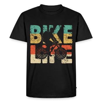 Faire du vélo - T-shirt Premium bio Homme - noir - Devant - Nico (187cm)