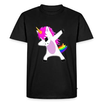 The Dabbing Unicorn - licorne dansante - T-shirt Premium bio Homme - noir - Devant - Nico (187cm)