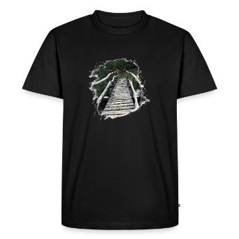 Pont de bois - T-shirt Premium bio Homme - noir - Devant - Nico (187cm)
