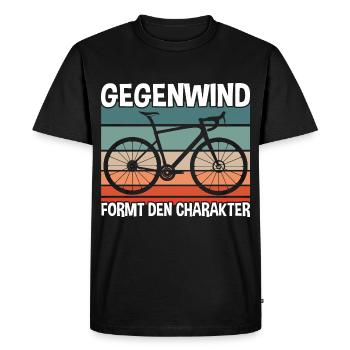 Gegenwind formt den Charakter - Männer Premium Bio T-Shirt - Schwarz - Vorne - Nico (187cm)