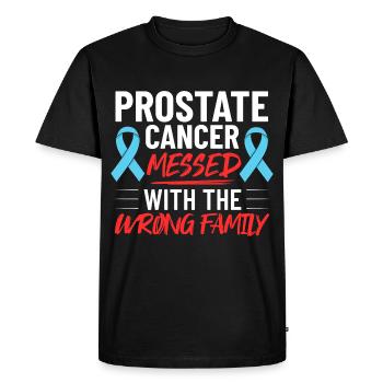 Prostate Cancer Prostate Cancer Chemo - Men's Premium Organic T-Shirt - black - Front - Nico (187cm)
