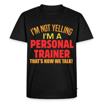 Personnel entraîneur Nutrition Cardio Workout Certification - T-shirt Premium bio Homme - noir - Devant - Nico (187cm)