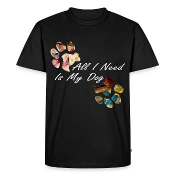 Paw prints dog paws paws dogs - Men's Premium Organic T-Shirt - black - Front - Nico (187cm)