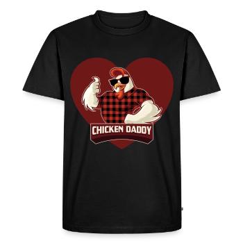 Best Chicken Daddy and Funny Farm Animals Gesch - Men's Premium Organic T-Shirt - black - Front - Nico (187cm)