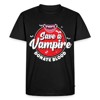 Protéger les vampires don de sang - T-shirt Premium bio Homme - noir - Devant - Nico (187cm)