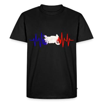 Moto Heartbeat France Motorsport Love - T-shirt Premium bio Homme - noir - Devant - Nico (187cm)