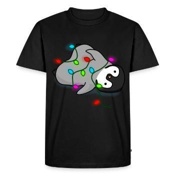 Pingouin couché Bébé Noël - T-shirt Premium bio Homme - noir - Devant - Nico (187cm)