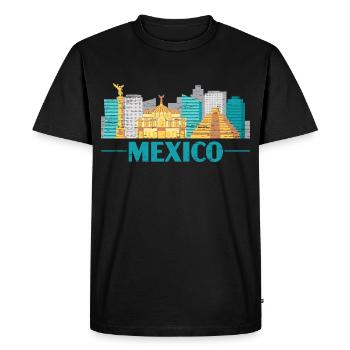 Ville de Mexico - T-shirt Premium bio Homme - noir - Devant - Nico (187cm)