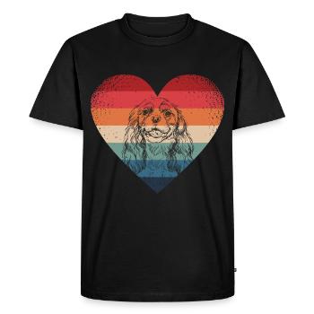 Cavalier King Charles Épagneul - T-shirt Premium bio Homme - noir - Devant - Nico (187cm)