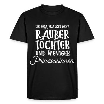 Monde princesse filles voleur dire drôle humour - T-shirt Premium bio Homme - noir - Devant - Nico (187cm)