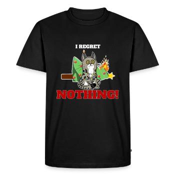 je ne regrette rien chat noël - T-shirt Premium bio Homme - noir - Devant - Nico (187cm)