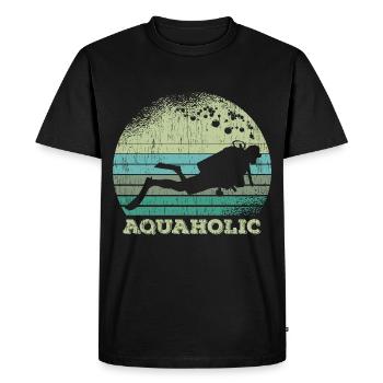 Aquaholic Plongeur vintage - T-shirt Premium bio Homme - noir - Devant - Nico (187cm)