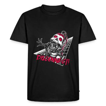 Déconnecter - T-shirt Premium bio Homme - noir - Devant - Nico (187cm)