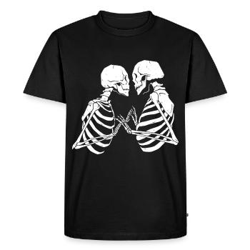 Skeleton Love Valentine’s Day Relationship Forever Death - T-shirt Premium bio Homme - noir - Devant - Nico (187cm)