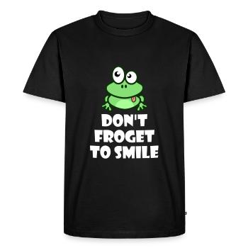 Frog Frogs Happy Tree Frog Smile - Men's Premium Organic T-Shirt - black - Front - Nico (187cm)
