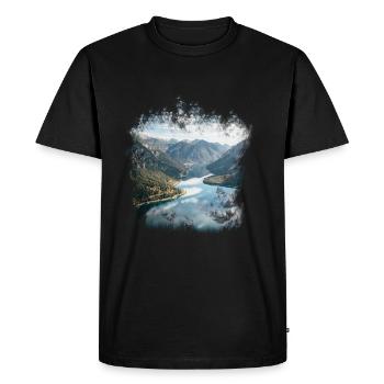 Alpes montagnes lac norvège randonnée - T-shirt Premium bio Homme - noir - Devant - Nico (187cm)