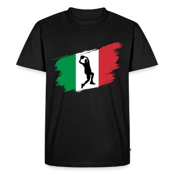 Basketball Italy Flag Team Fan - Men's Premium Organic T-Shirt - black - Front - Nico (187cm)
