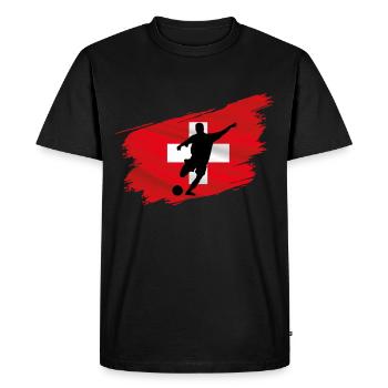 Football Suisse Kicker Flagge Ballsport Team Fan - T-shirt Premium bio Homme - noir - Devant - Nico (187cm)