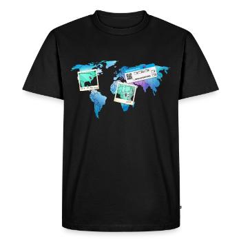 Traveling the World - Travel Vacation World Map - Men's Premium Organic T-Shirt - black - Front - Nico (187cm)