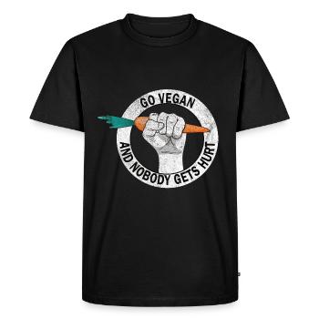 Devenir végétalien et personne ne fera de mal au véganisme - T-shirt Premium bio Homme - noir - Devant - Nico (187cm)