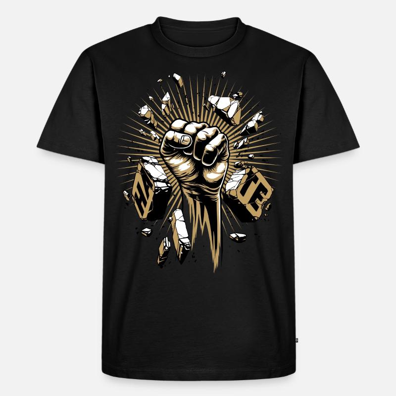 Bekämpfe den Hass - Männer Premium Bio T-Shirt - Schwarz