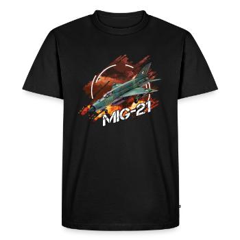 Cadeau pilote MIG 21 Luftwaffe - T-shirt Premium bio Homme - noir - Devant - Nico (187cm)
