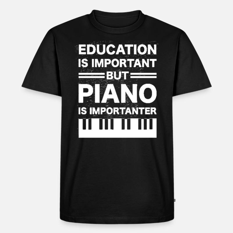 Pianist - Männer Premium Bio T-Shirt - Schwarz