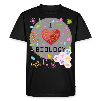 I Love Biology - I Love Biology | Fun shirt - Men's Premium Organic T-Shirt - black - Front - Nico (187cm)