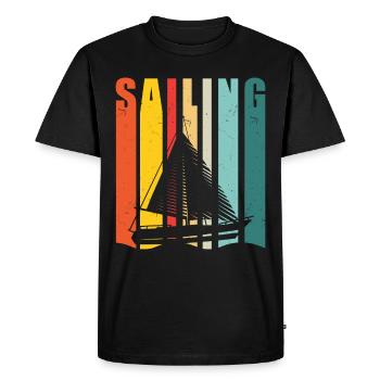 La voile rend le cadeau heureux rétro - T-shirt Premium bio Homme - noir - Devant - Nico (187cm)