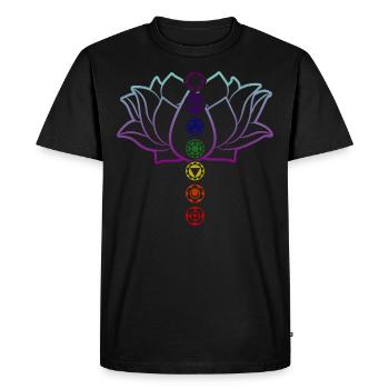 Fleur de vie 7 chakras - T-shirt Premium bio Homme - noir - Devant - Nico (187cm)