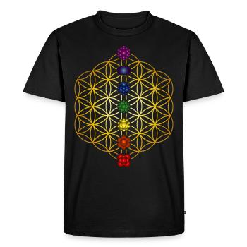 Fleur de vie - T-shirt Premium bio Homme - noir - Devant - Nico (187cm)