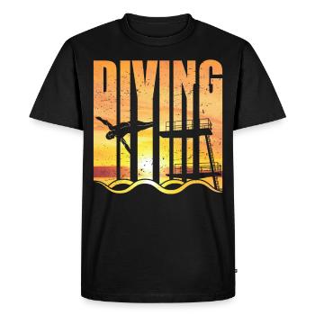 Diving Sauteur de la falaise - T-shirt Premium bio Homme - noir - Devant - Nico (187cm)