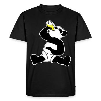 Panda Kalsarikännit Finland - Men's Premium Organic T-Shirt - black - Front - Nico (187cm)