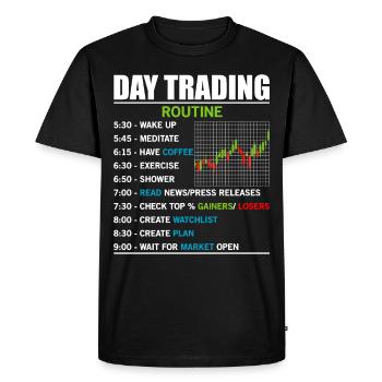 Bourse de jour - T-shirt Premium bio Homme - noir - Devant - Nico (187cm)