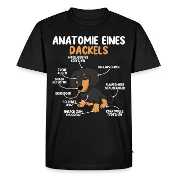 Anatomie Dackel Hunderasse Hundeliebhaber - Männer Premium Bio T-Shirt - Schwarz - Vorne - Nico (187cm)