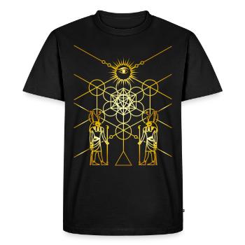 Univers de la géométrie sacrée égyptienne - T-shirt Premium bio Homme - noir - Devant - Nico (187cm)