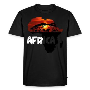 Afrique savane coucher de soleil - T-shirt Premium bio Homme - noir - Devant - Nico (187cm)