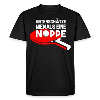 Noppe Tischtennis Geschenk - Männer Premium Bio T-Shirt - Schwarz - Vorne - Nico (187cm)